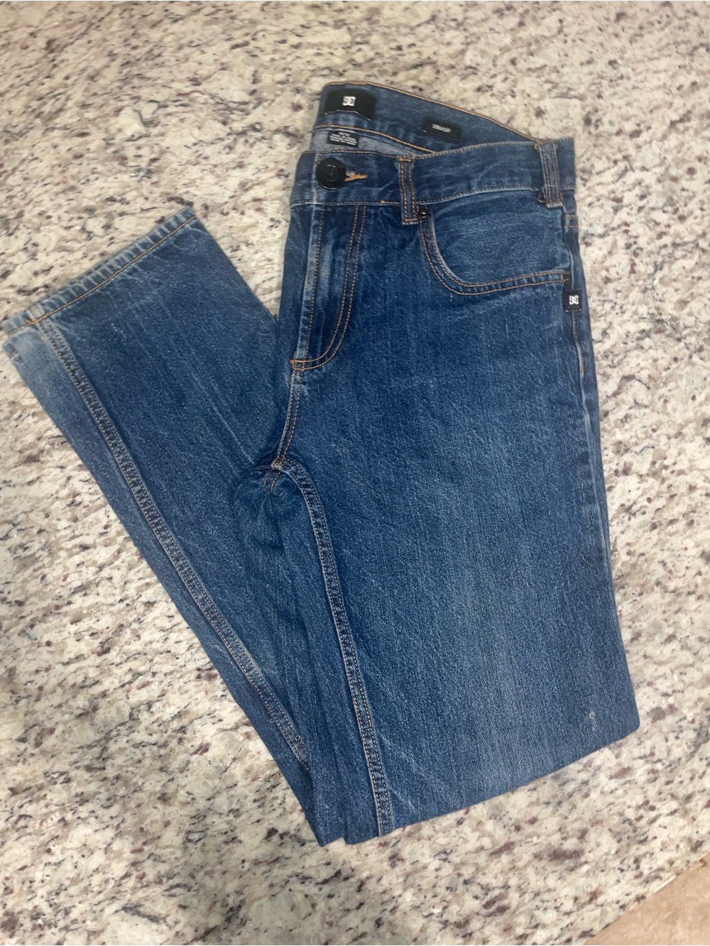 DC Men’s Straight Leg Denim Jeans in Dark Blue